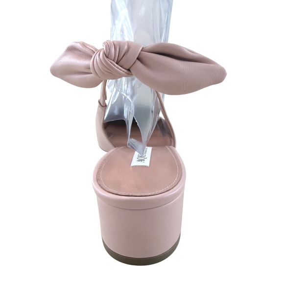 Aquazzura Very Bow Tie Sling 35 Petal Pink Nappa Leather Pumps 40.5 $725 MSRP - Picture 10 of 14